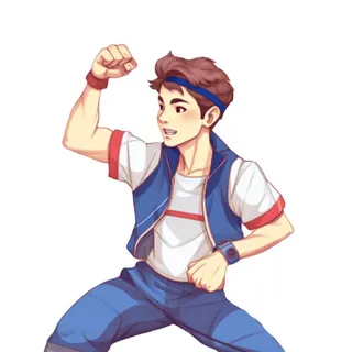 学生加油姿势免抠