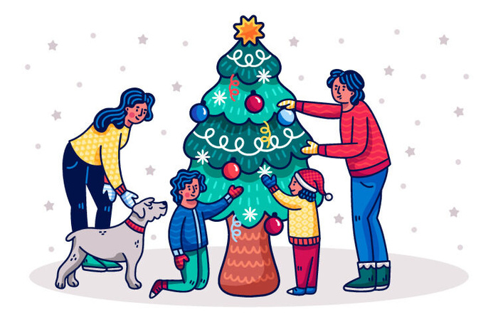 冬天服饰服装冬装穿冬装保暖冬季卡通人物男女装Ai矢量图片素材