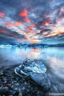 晚霞下的冰川 晚霞下的冰川