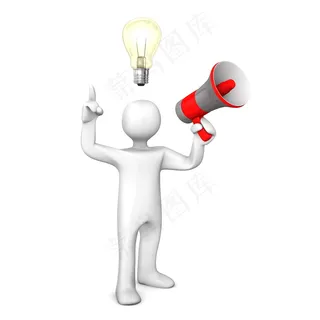 3D小人手持喇叭图片 3D小人手持喇叭图片