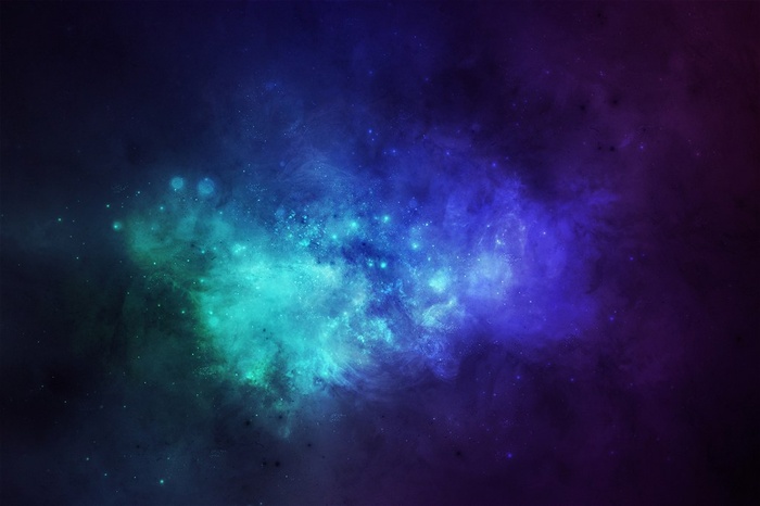 荧光蓝绿星空图片