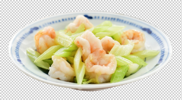 芹菜炒虾仁免扣素材
