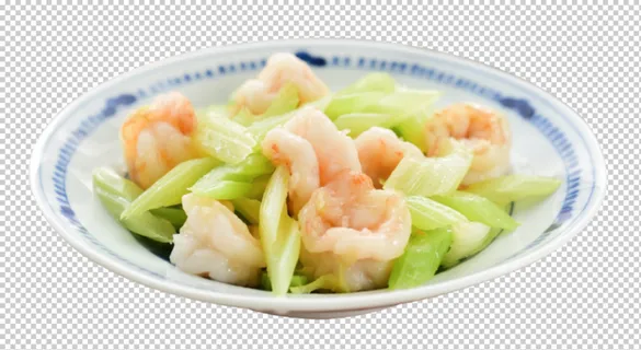 芹菜炒虾仁免扣素材