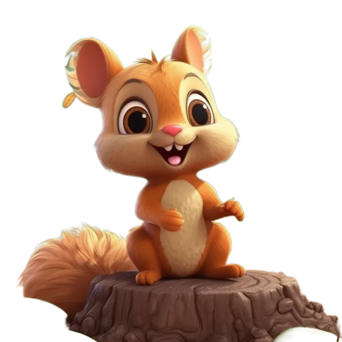 免抠卡通插画小松鼠免抠PNG元素