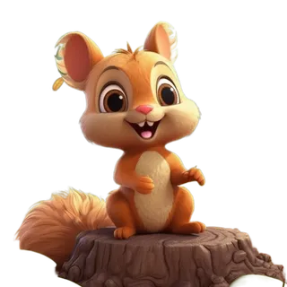 免抠卡通插画小松鼠免抠PNG元素