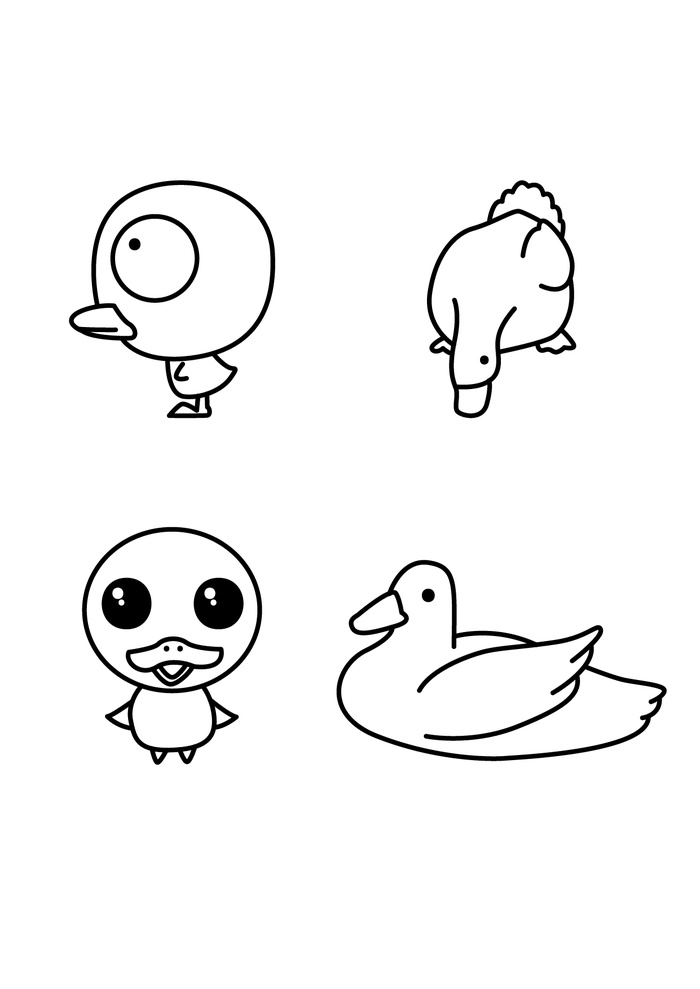 手绘简笔鸭子