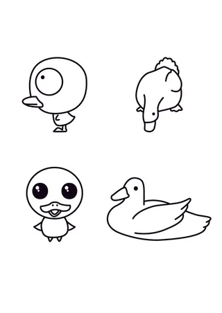 手绘简笔鸭子