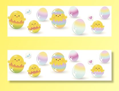 复活节花环彩蛋兔子的可爱形象插画元素