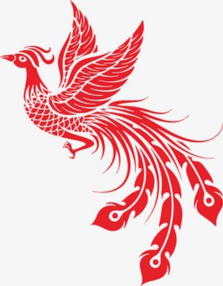 飞舞的凤凰剪纸图案