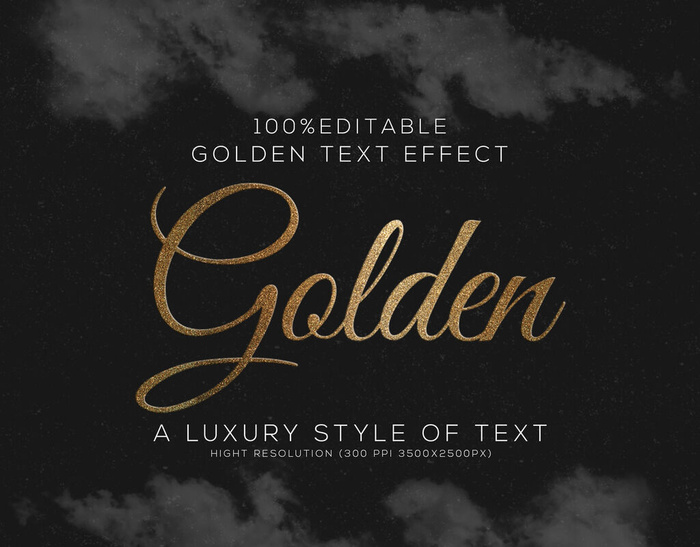 设计金色golden3d效果字
