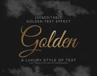 设计金色golden3d效果字