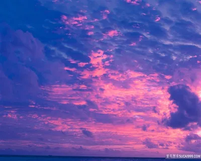 高清霞光紫色天空美景 高清霞光紫色天空美景