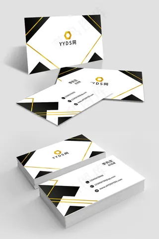 简约黑金深色大气商务名片设计模板