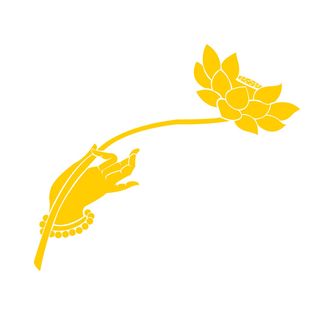 禅意佛手拈花指莲花佛珠敦煌文化线描稿国潮风元素设计模板素材