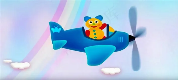 飞机上打招呼的小熊