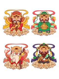 手绘2022虎年新年春节卡通老虎形象IP插画元素PSD设计素材图案 手绘2022虎年新年春节卡通老虎形象IP插画元素PSD设计素材图案