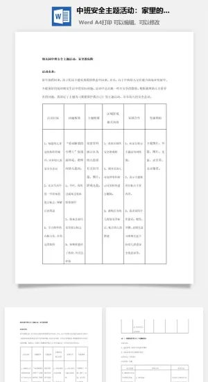 中班安全主题活动：家里的危险