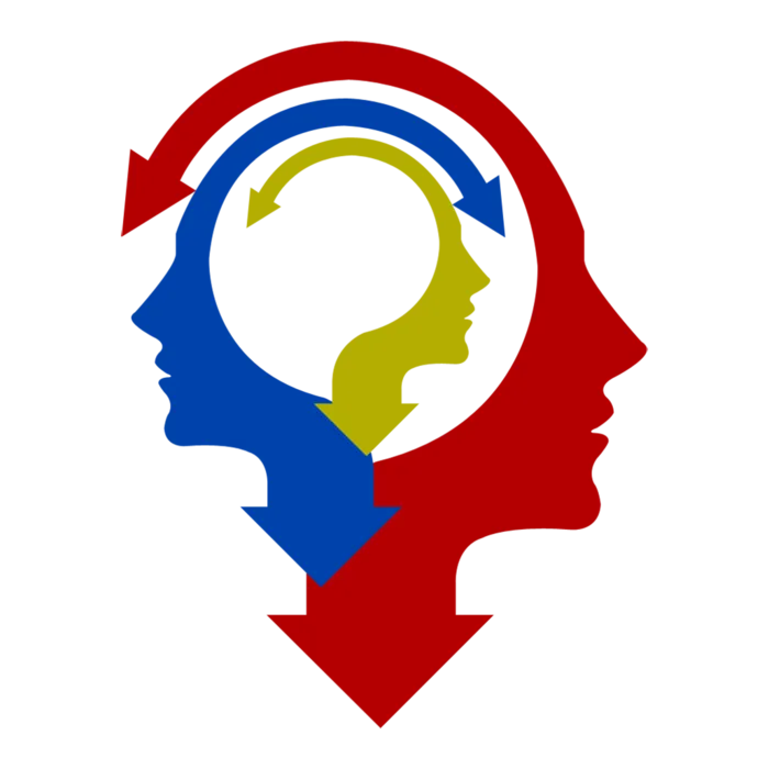 思维交换示意图卡通线条