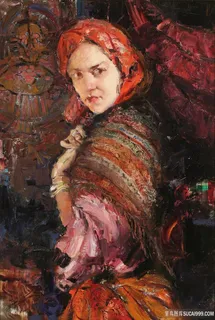 妇人侧脸肖像油画装饰画 妇人侧脸肖像油画装饰画