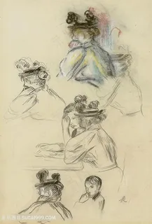 唯美女士肖像素描装饰画 唯美女士肖像素描装饰画