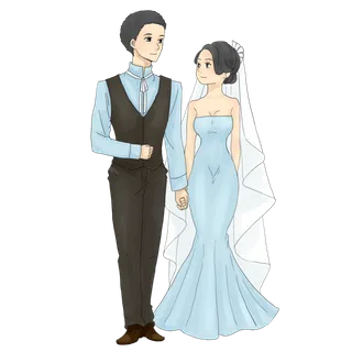 婚纱卡通人物婚礼白纱结婚婚纱摄影手绘