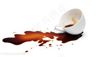 泼洒倒出的咖啡高清图片