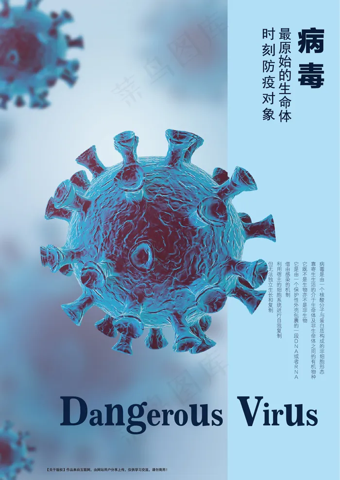 危险的病毒-左右分割排版海报eps,ai矢量模版下载