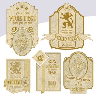 免抠复古标签矢量