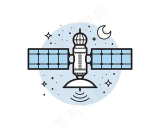 浅蓝色卫星图标logo