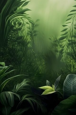 简约树叶丛林小草绿色简约背景