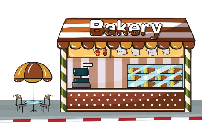 汉堡店卡通