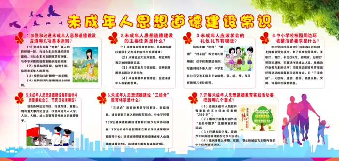 未成年人思想道德教育展板海报cdr矢量模版下载