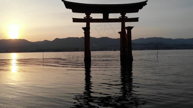 宫岛, 日本, 牌坊, 水, 湖, 日本人