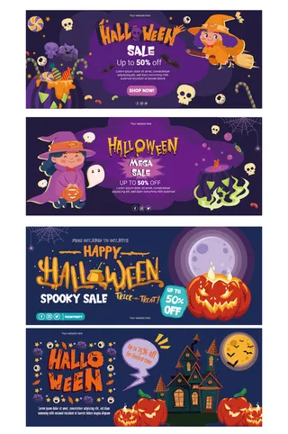 AI矢量万圣节插画