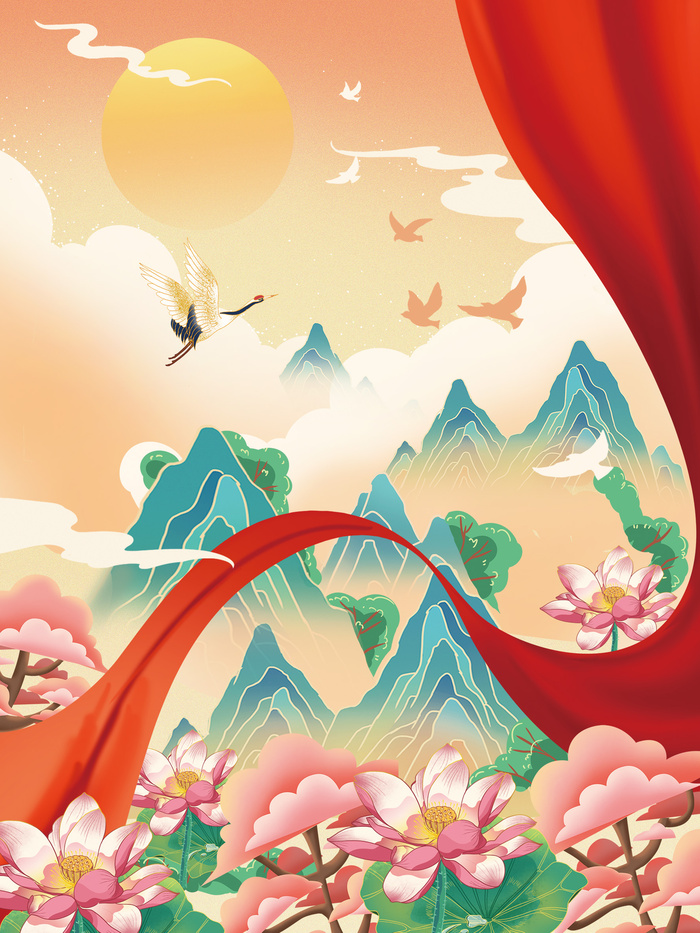 国庆插画海报4