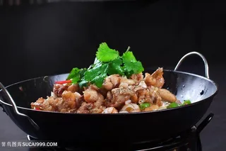 中华美食热干锅美蛙元份摄影图