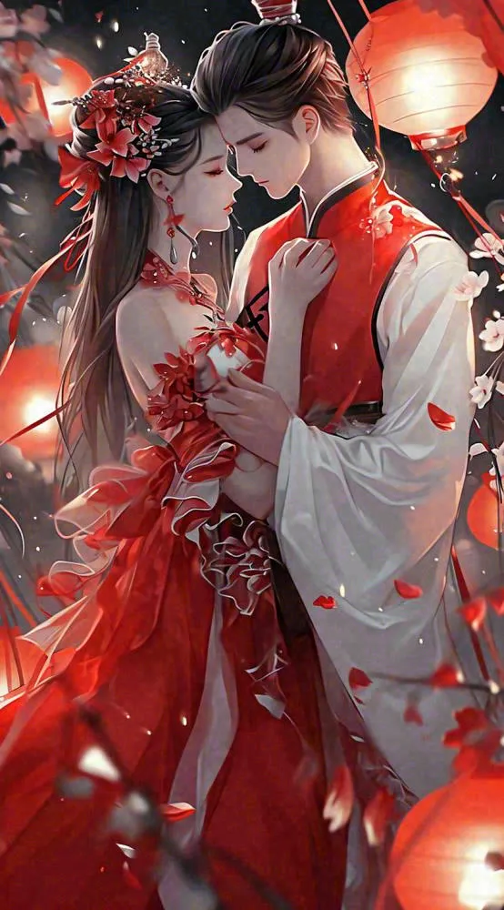 中国风情人节古风情侣拥抱亲吻爱情，七夕节(816x1472)