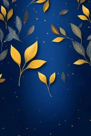 简约大气蓝色一叶秋叶背景