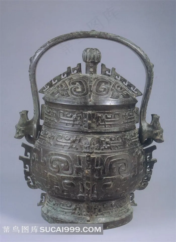 古代精美青铜酒壶高清素材
