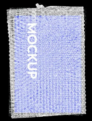 海报塑封膜塑料膜样机Bubble_Wrap_Mockup_Create