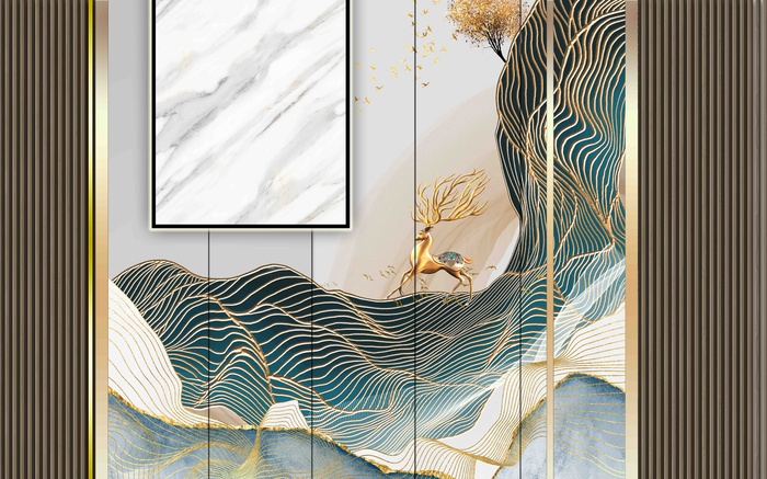 新中式现代背景墙