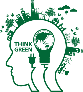 绿色大脑卡通简笔少儿兴趣班