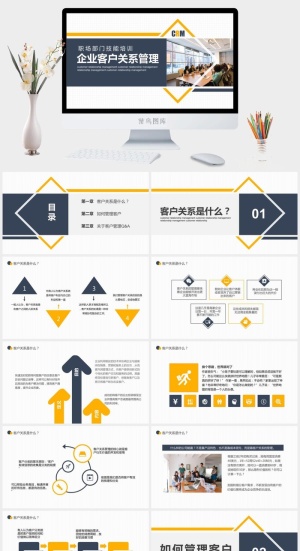 企业客户关系管理PPT模板预览图
