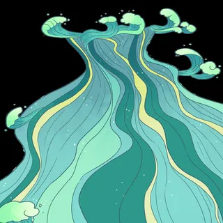 中国风国潮插画海浪波浪背景装饰浪花图案元素