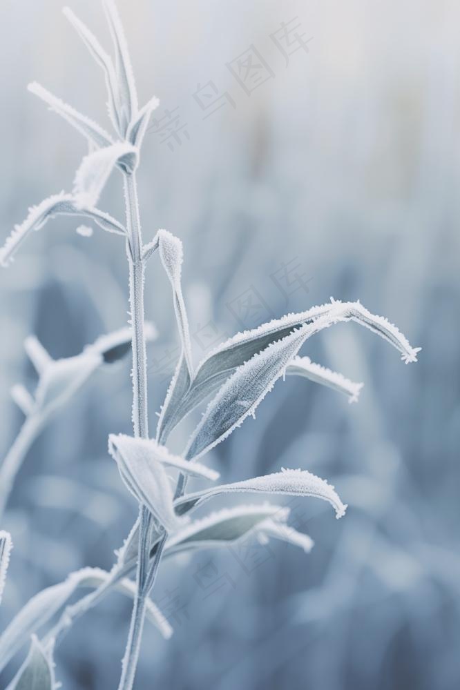 雪花枝叶白色背景(896x1344)