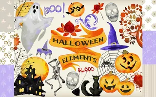 卡通万圣节恶鬼素材