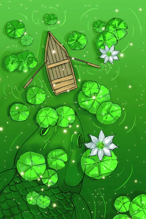 简约荷叶夏至插画绿色夏至海报