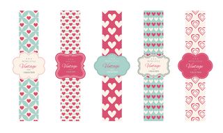 爱心背景不干胶标签