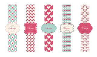 爱心背景不干胶标签