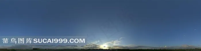 清晨太阳升起的蓝色天空